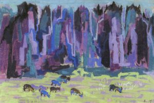 Πέτρινο δάσος, περ. 1957-62, παστέλ σε χαρτί, 23 x 33,5 εκ., ιδιωτική συλλογή
