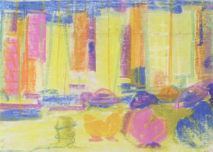 Καράβια, περ. 1957-62, παστέλ σε χαρτί, 27 x 37 εκ., ιδιωτική συλλογή