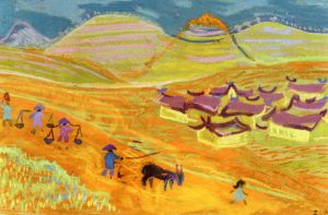 Χωριό Ι, περ. 1957-62, παστέλ σε χαρτί, 22,7 x 34,5 εκ., ιδιωτική συλλογή
